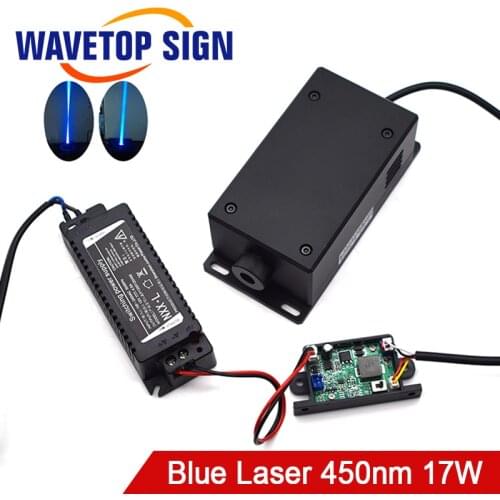 Adjustable Focus High Power Laser Module 17W 17000mw 450nm Blue Laser Sculpture Cutting Engraving Machine