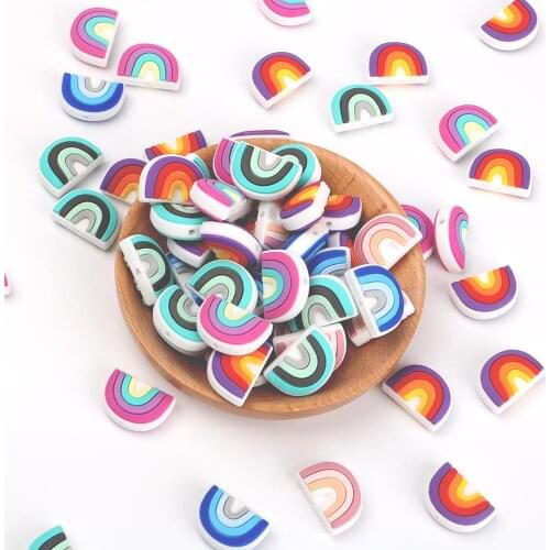 Kovict 50/100/200 Mini rainbow Silicone Beads Baby Dummy Cartoon Pacifier Toy Accessories