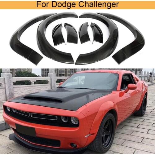 Carbon Fiber Wheel Arches Mouldings For Dodge Challenger GT TA Coupe 2017 2018 Car Side Fender Flares Mudguards Covers Trims FRP