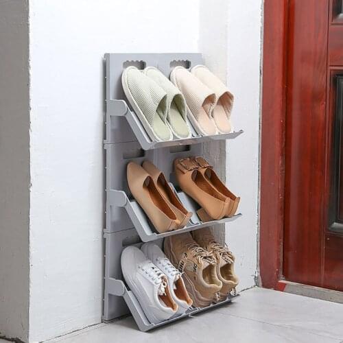 Wall-mounted Vertical Shoe Rack Combined Folding Space-saving High Heel Shoe Rack Slippers Storage Rack Home Accessories
