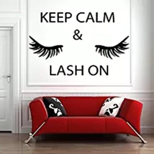 Lashes Wall Decals Eyelashes Eyebrows Brows Beauty Salon Gilrs Decor Wall Decal Sticker Eye Window Quote Make Up Decor N41