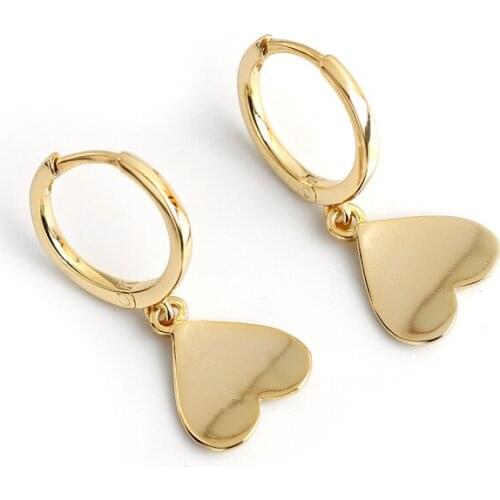 1Pair Piercing 925 Sterling Silver Heart Dangle Earrings for Women 2020 Trend Jewelry Heart Pendant Earrings Love Grils