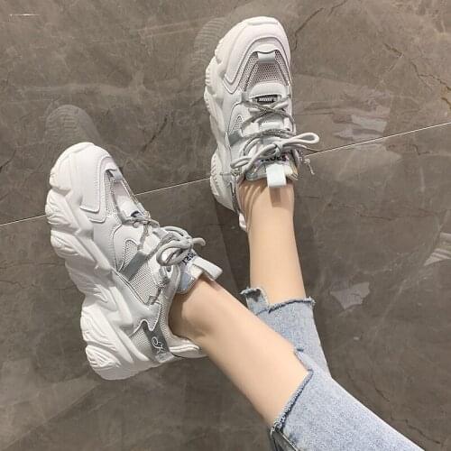 Sports shoes rhinestone belt hollow old shoes women summer new thick-soled casual single shoes sports mesh shoes X850