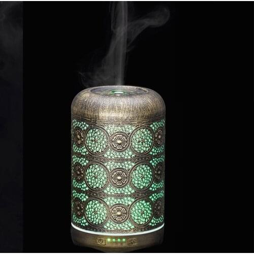 Air Humidifier Metal Aromatherapy Machines 260ml Essential Oils Diffuser 7 Colors Night Light Auto Shut Off Timer Diffuser
