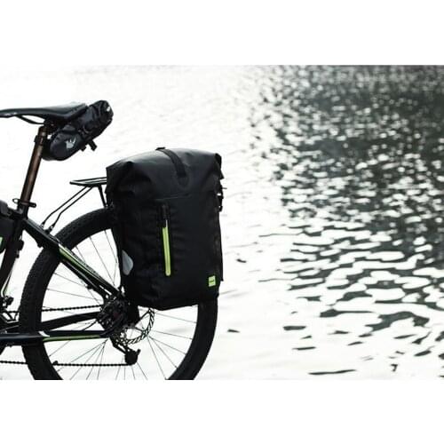 Waterproof Bike Bicycle Rear Rack Pannier Bag with Corner Protective Hard Shell, Removable Shoulder Strap