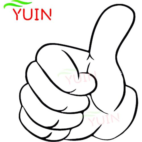 Creative Car Sticker Cartoon Hand Gesture Thumb Up Success Decor PVC Fashion Waterproof Automobile Accessories Decals