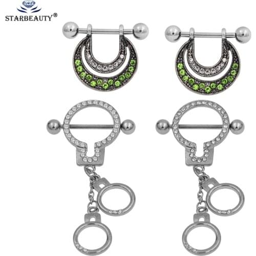 2Pcs Unique Handcuffs Nipplering Piercing Sexy Bar Rings Jewelry Creative Punk Body Jewellery Women Men Gift