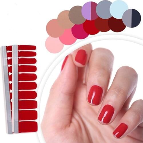 1 Sheet Pure Gradient Colors Nails Sticker Art Decorations Manicure DIY Nail Polish Strips Wraps for Pregnant Women