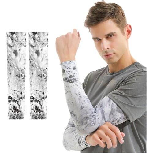 KoKossi 1 Pair Ice Silk Sunscreen Sleeves Outdoor Cycling Running Fishing Hiking Sports Anti-UV Breathable Cool Feeling Sleeves