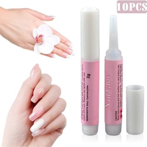 100Pcs/Set Mini Beauty Nail Glue Professional Nail Glue False Art Decorate Tips Acrylic Glue Nail Accessories For Rhinestones