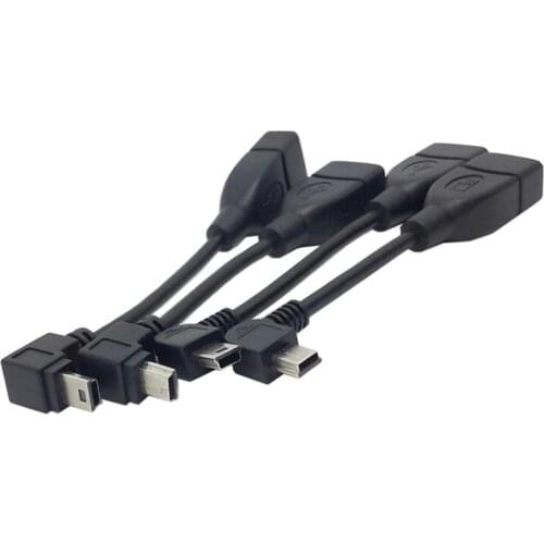 10pc/lot mini USB 90 Degree 4 angle USB Type A Female to Mini B 5 Pin Male cable Adapter For Car Audio Tablet For MP3 MP4 Hot