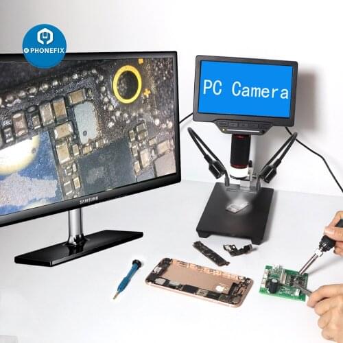 1000X Continuous Zoom Electronic Digital Microscope 7 Inch HD LCD Display Portable Multi-Angle Camera Microscope Phone Repair