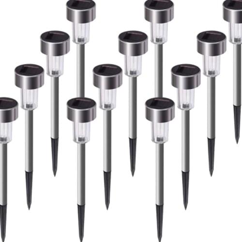 12Pcs Solar Light Outdoor Channel Walkway Garden LED Lights For Landscape Courtyard Lawn Driveway Outdoor Decorative