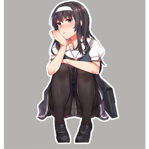 13cm 3D Car Stickers Hot Girl Anime Window Wiper Decals Rear Windshield Car Styling Decor