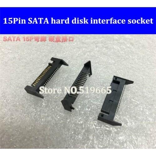 15Pin SATA hard disk interface male socket connector 90 degrees leg