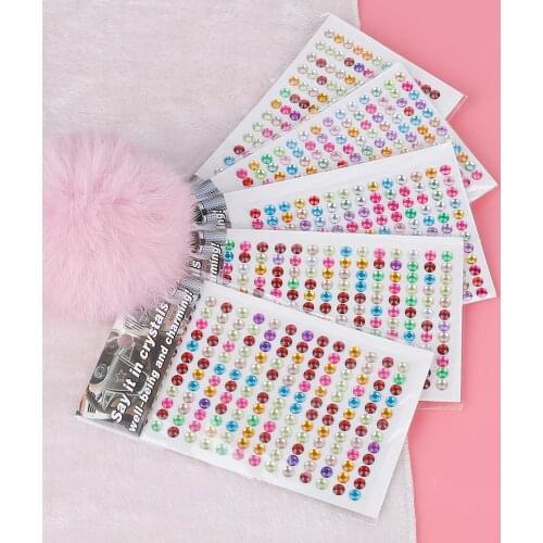 168-504Pcs/set 6mm Self Adhesive Acrylic Rhinestone for Phone PC Car Decal Styling Accessories Art Diamond Scrapbooking Stickers