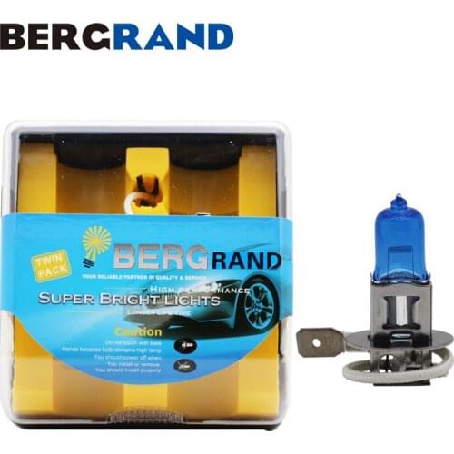 2PCS Bulb H3 5000K Halogen Lamp 12V 55W 5000K Xenon Car Head Lamp Fog Lights Dark Blue Quartz Glass PK22s Light Bulbs For Cars