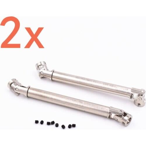 2pcs RC Steel Universal Driven Dogbone 50-70 60-85 75-115mm Drive Shaft Joint 4*4mm 4*3 3*3 For 1/24 Scale Remote Control Cars