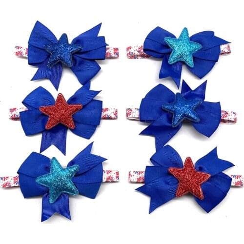 50pcs Pet Product Star Shape Small Dog Bow Tie Puppy Dog Bowtie Adjustable Pet Dog Collar Blue Bows Pet Supplies Dog Accessories