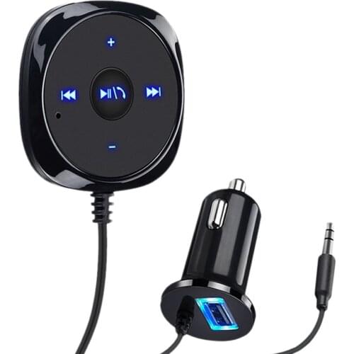 12-24V Bluetooth-Compatible Car Kit Wireless Receiver for Hands-Free Calling Support AUX Music Streaming USB Car Charger