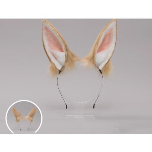 Lolita Headbands Furry Rabbit Cat Ears Headwear Kawaii Bunny Hair Hoop for Halloween Cosplay Headpiece Party Supplies