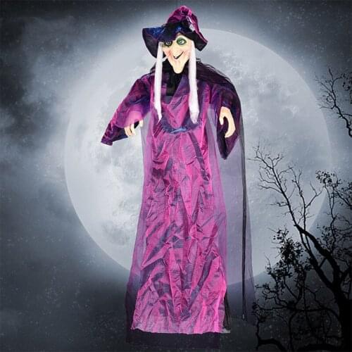 Halloween Decoration Voice Control Witch Hanging Ghost Glowing Sound Horror Funny Decoration Props
