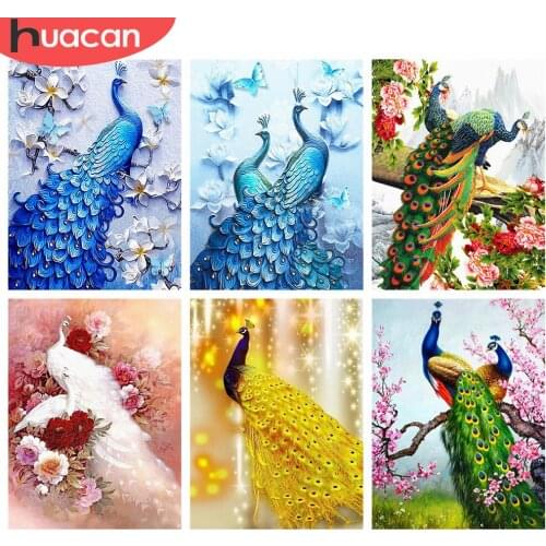 HUACAN 5d Diamond Painting Peacock New Arrivals Full Square Diamond Embroidery Animal Handicraft DIY Wall Art Home Decor