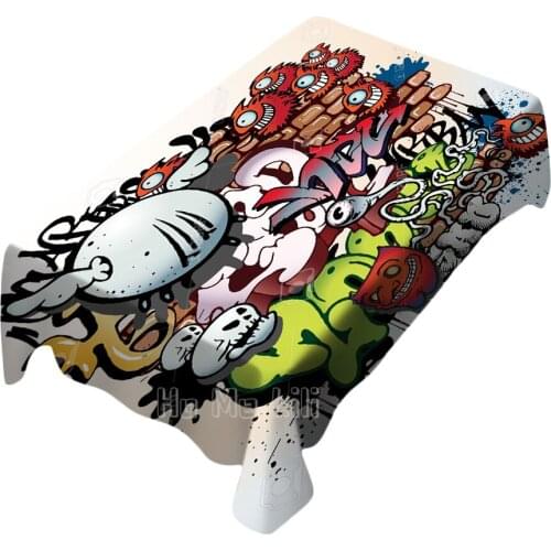 Art Street Hand Painted Picture Tablecloth Design Zhuo Gai Decor Restaurant Kitchen Outdoor Party