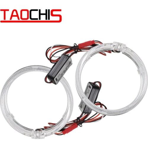 TAOCHIS 80mm 95mm LED Ring Optical light Guide Headlightswhite color Angel Eyes For BMW Benz Chevrolet Toyota Mazda Honda VW
