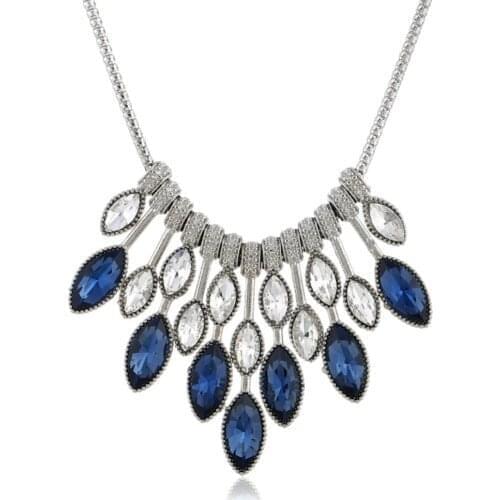 Fashion Statement Necklace Crystal Rhinestone Pendant Sweater Choker Necklace Luxury Jewelry Gift For Women Female