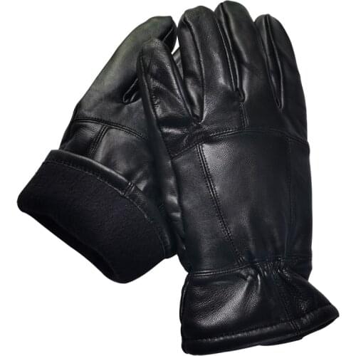 New Brand Super Warm Genuine Leather Gloves for Men 2019 Winter Warm Cotton Padded Gloves Large Size Male Motorcycle Mittens