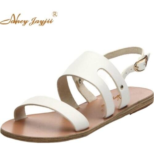Nancyjayjii Women Shoes Fashion Sandals With Flat Heels Size 4-16 White Casual&Simple zapatos de dama mujer verano 2017