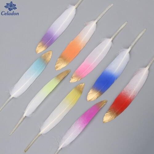 4-6''/10-15cm Height Multi Color Natural Goose Feathers 10Pcs/bag Goose Plume Fringe Trims Clothing Accessories Supplies
