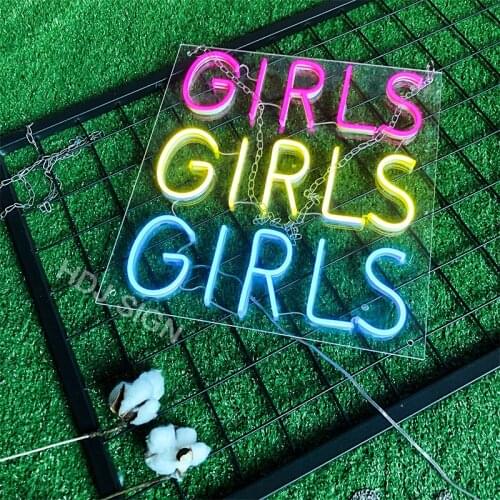HDJSign Girls Lled neon sign custom decoracion display acrylic flex cartel cool light for party gift home wall decor