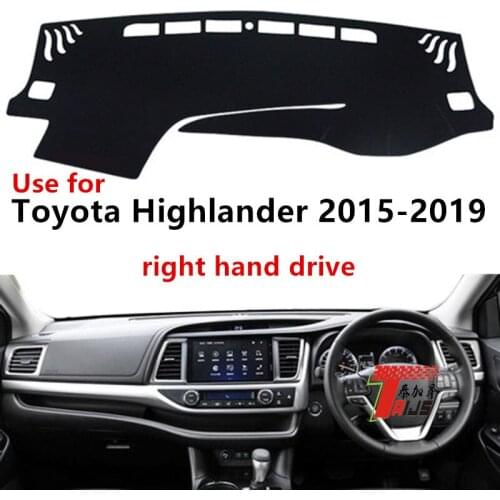 TAIJS Right Hand Drive New Arrival Car Dashboard Cover Protective Mat Use For TOYOTA HIGHLANDER 2015-2019