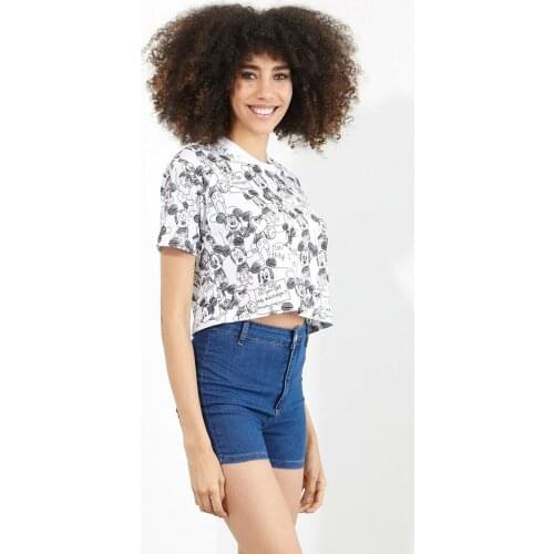 Sadie Micky Mouse Printed Women Tshirt