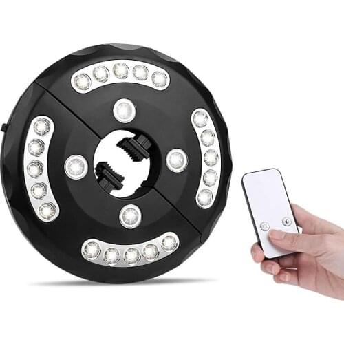 Patio Umbrella Lights Battery-Operated 24 LEDs Cordless with Remote Control for Camping Tents JA55