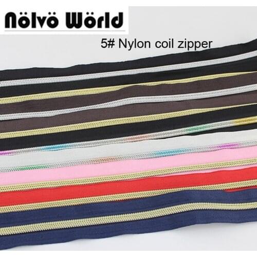 10-30 yards/lot,13 color 5# nylon coil zipper,No.5 plastic zippers zip for bags,handbags,purse,clothing pants sewing