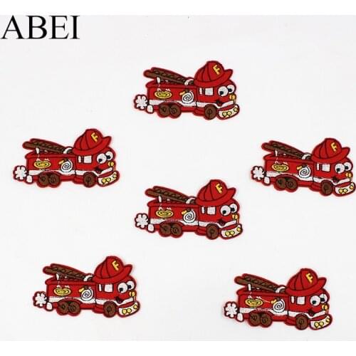 10pcs/lot Cartoon Truck Patches Clothes Iron on Appliqued Embroidered Stickers for boy kids Jeans Pants DIY Sewing Accessories