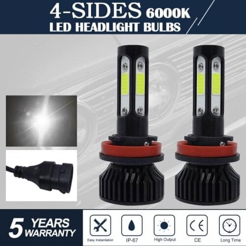 2PCS Led Headlight Fog Lamp H7 LED Car Lights H11 H8 H9 HB3 9005 HB4 9006 H13 8000K 6000K 22W 12V 8000LM Auto Headlamps White