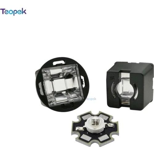 20PCS 17MM 22MM Rhombus Led Lens With Black Holder 30 45 60 90 120 Degree Viewing Angle For CCTV Camera 1W 3W 5W High Power Led