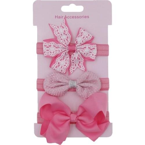 3Pcs/Set Baby Girl Bows Elastic Hair Bands Newborn Plaid Cloth Headband For Children Infant Princess Hair Accessories Korean