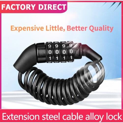 4 Digit Combination Classic Bicycle Helmet Lock Durable Practical Multi-functional Steel Wire Cable Lock Backpack helmet Lock