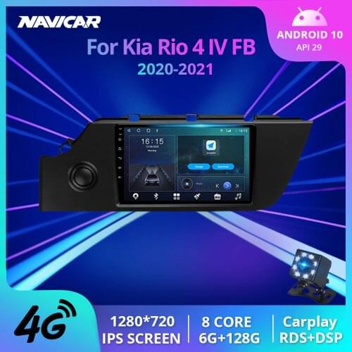 NAVICAR 2Din Android10.0 Car Radio For Kia Rio 4 IV FB 2020-2021 GPS Navigation Stereo Receiver Auto Radio Car Multimedia Player