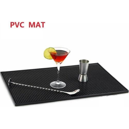 Non-slip Bar Rubber Mat PVC Pad Coaster Kitchen Placemat Bar Rectangle Mat Cup Mug Set Beer Whiskey Waterproof Bar Accessories