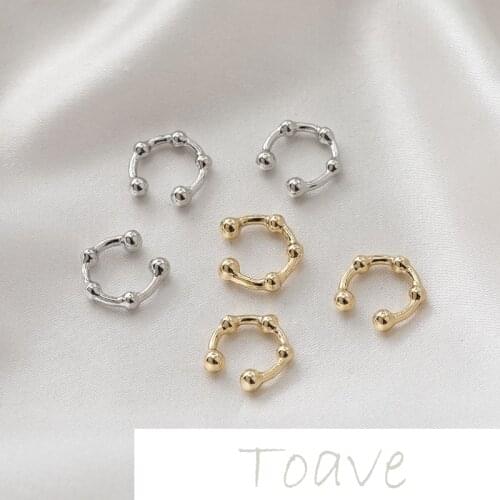 Color-preserved 14K bag gold glossy knot painless ear bone clip simple hundred earpiece material