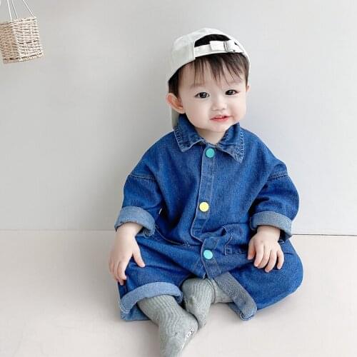 Newborn Baby Romper Spring Fashion Denim Jumpsuit For Baby Boys Clothes Autumn Girls Clothes Unisex Overalls 0 3 6 9 12M Clothes