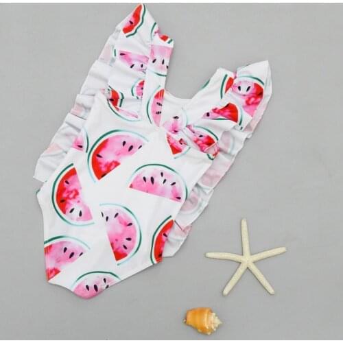Childrens swimsuit summer little girls one-piece swimsuit baby girl bikini suit fruit printed Ruffle swimsuit