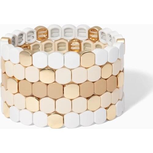 Enamel stretch bracelets for women armbandjes dames pulsera masculina TUTTI FRUTTI BRACELET GOLD HONEYCOMB beads bracelet men