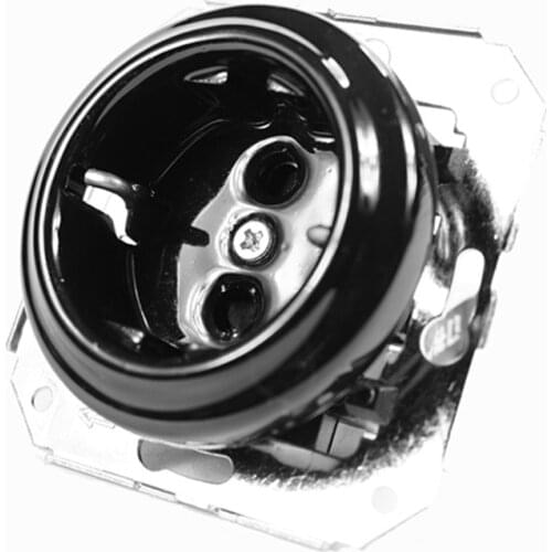 Porcelain Electrical Black Wall Socket and Switch Without Frame Flush-mounting